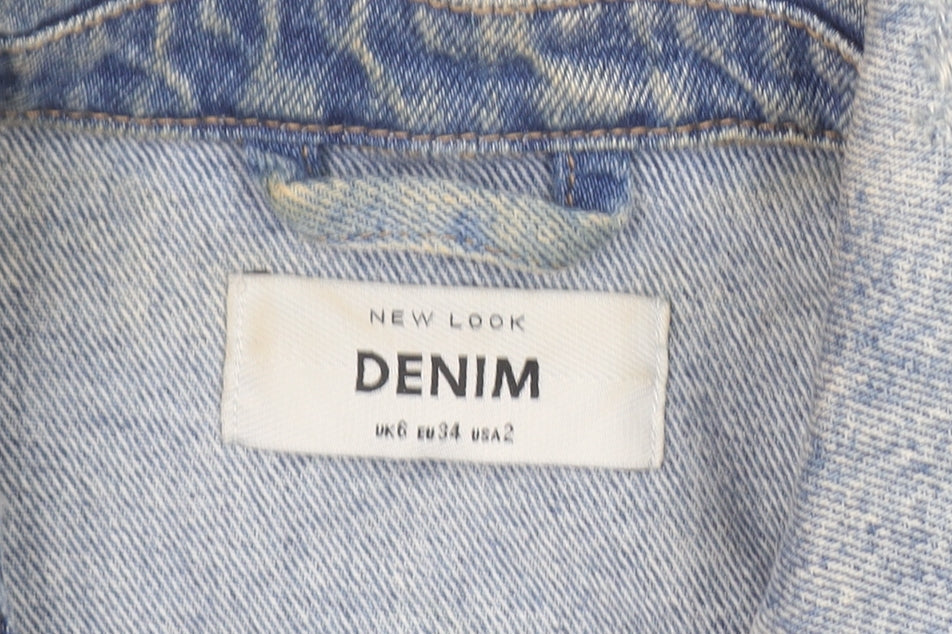 New Look Women Blue Size 6 Denim Jacket Classic Long Sleeve