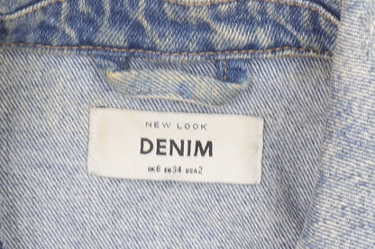 New Look Women Blue Size 6 Denim Jacket Classic Long Sleeve
