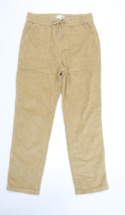 ASOS DESIGN Men's Beige Corduroy Cargo Trousers Size S 32in