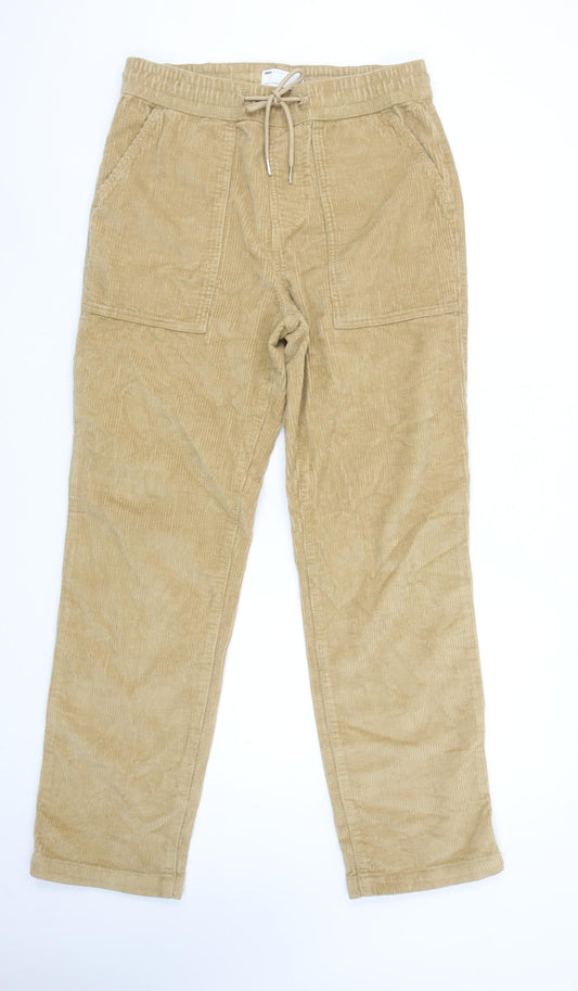 ASOS DESIGN Men's Beige Corduroy Cargo Trousers Size S 32in