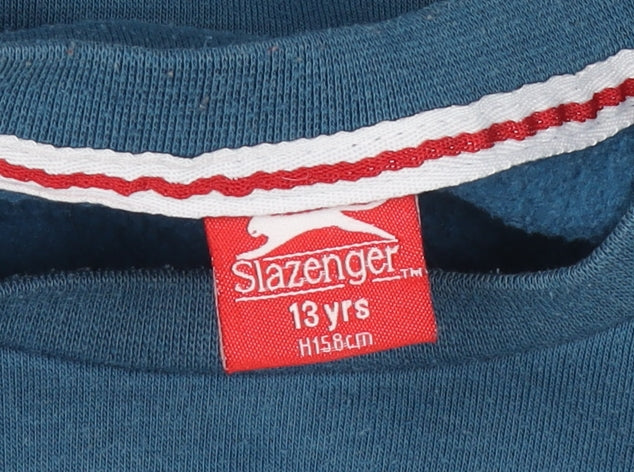 Boys UK Size 13 Years Slazenger Blue Pullover Jumper