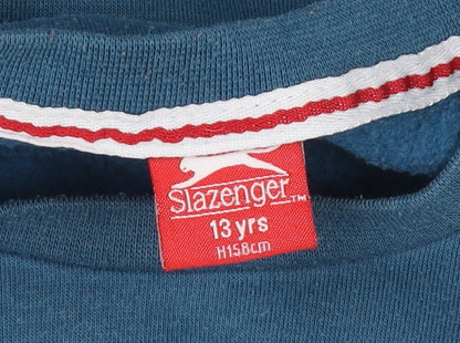 Boys UK Size 13 Years Slazenger Blue Pullover Jumper