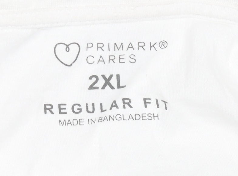 Primark Men’s White Los Angeles Regular Fit 2XL Graphic T-Shirt