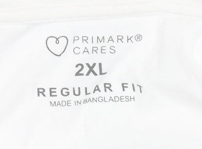 Primark Men’s White Los Angeles Regular Fit 2XL Graphic T-Shirt