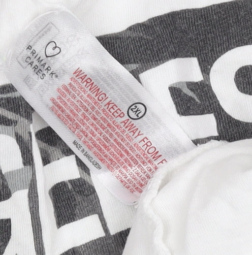 Primark Men’s White Los Angeles Regular Fit 2XL Graphic T-Shirt