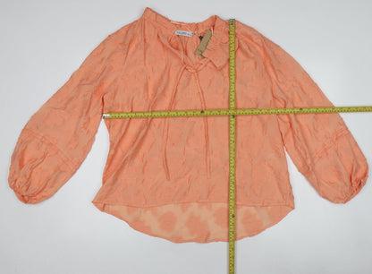 Womens UK Size L Gallery Orange Tunic Blouse