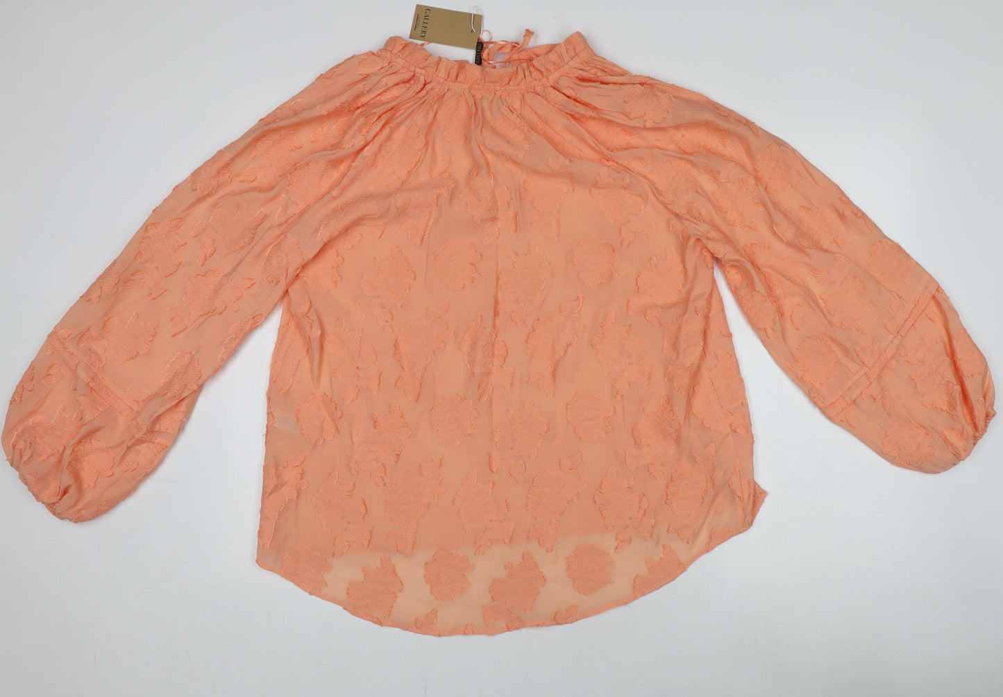 Womens UK Size L Gallery Orange Tunic Blouse