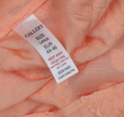 Womens UK Size L Gallery Orange Tunic Blouse