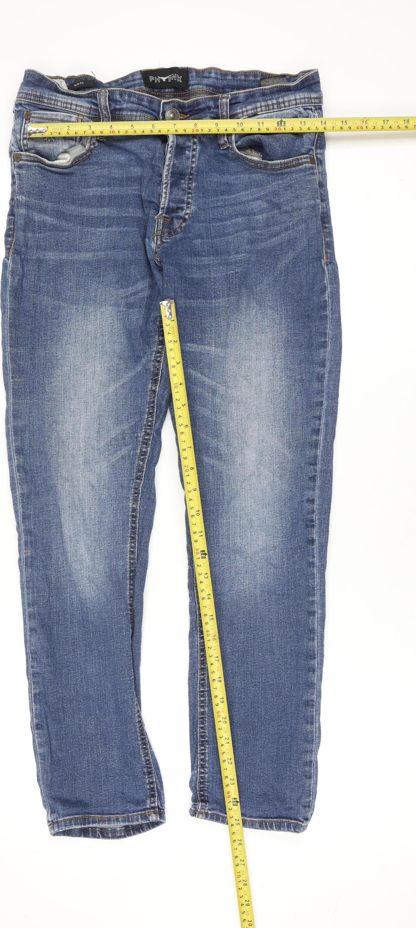 Womens UK Size 32 Phoenix Regular Fit Straight Blue Jeans