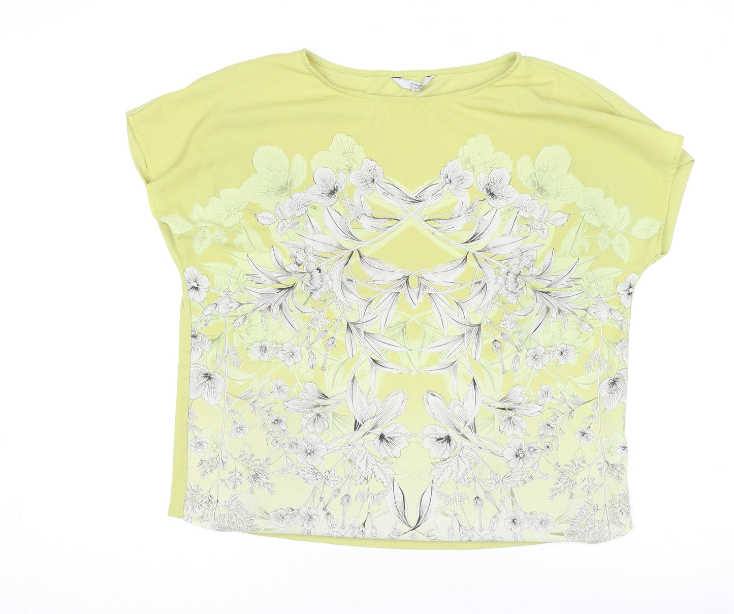 Womens UK Size 14 NEXT Yellow Basic T-Shirt