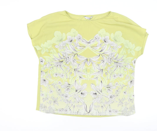 Womens UK Size 14 NEXT Yellow Basic T-Shirt