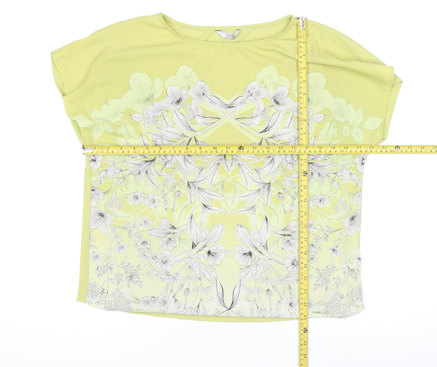 Womens UK Size 14 NEXT Yellow Basic T-Shirt