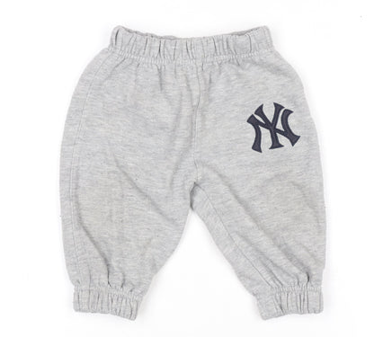 Majestic Athletic Unisex Baby Grey 6-9M Sweatpants Fleece NY Yankees