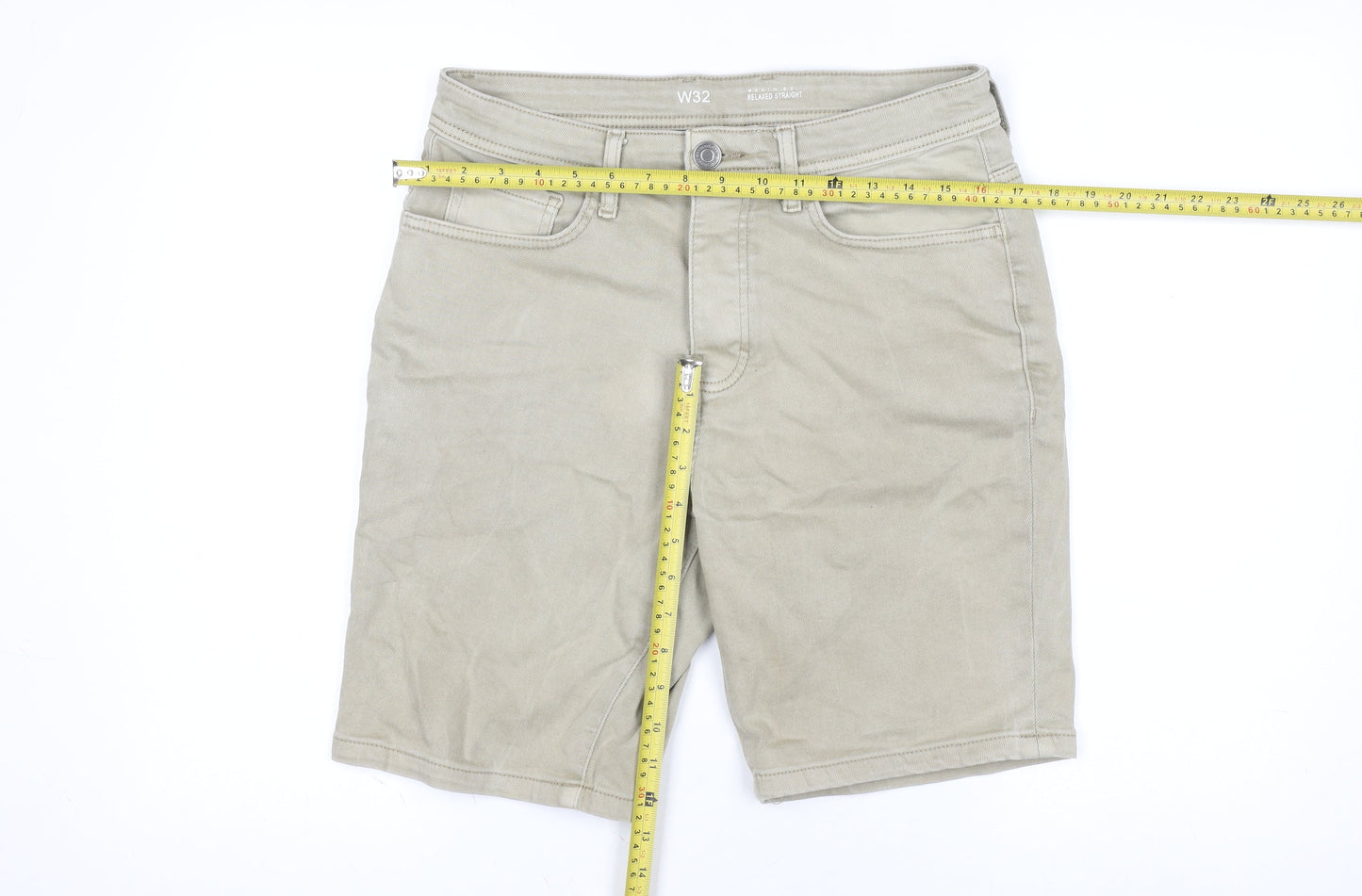Denim Co Men’s Beige Chino Shorts W32 Relaxed Fit Casual Summer