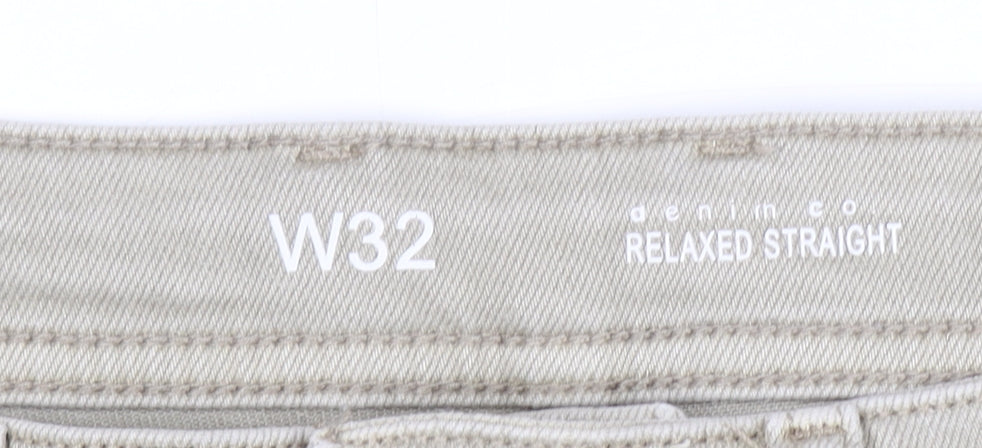 Denim Co Men’s Beige Chino Shorts W32 Relaxed Fit Casual Summer