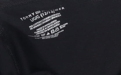 Tommy Hilfiger Girls Black Ankle Leggings 12-14 Years Cotton Stretch Logo