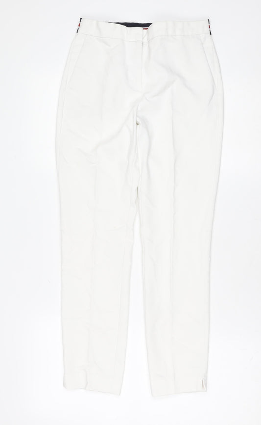 ZARA Mens White Slim Fit Chino Trousers XS Elastic Waist