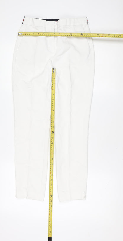 ZARA Mens White Slim Fit Chino Trousers XS Elastic Waist