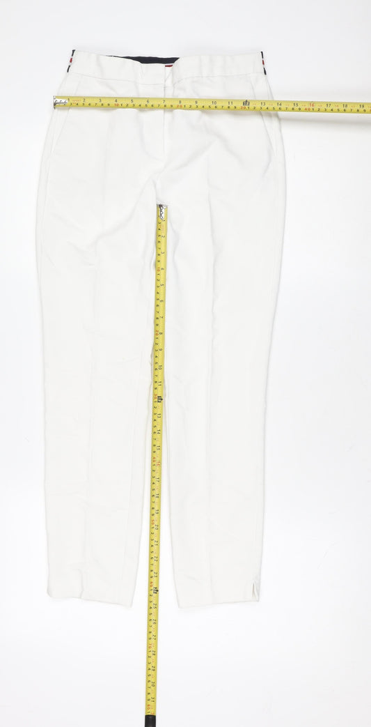 ZARA Mens White Slim Fit Chino Trousers XS Elastic Waist