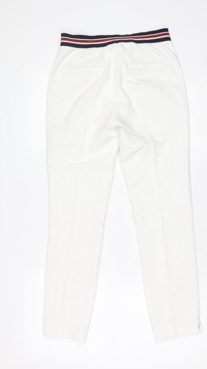 ZARA Mens White Slim Fit Chino Trousers XS Elastic Waist