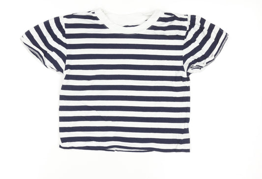 GAP Kids Blue White Striped Organic Cotton T-Shirt Size 8