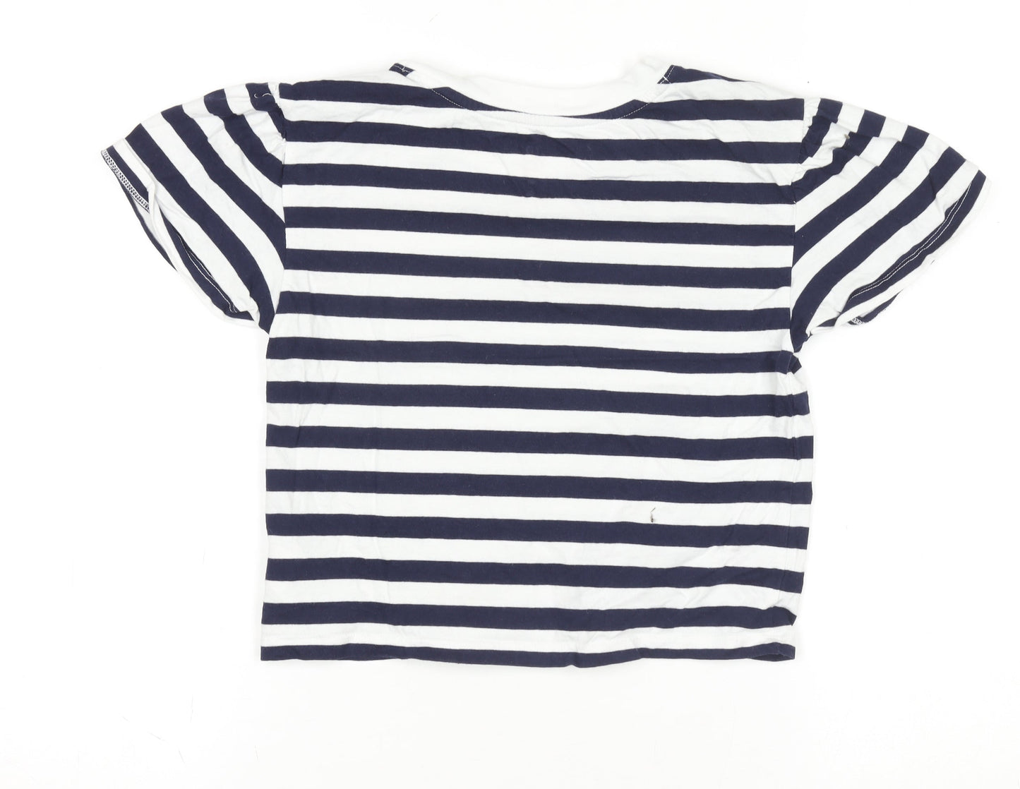 GAP Kids Blue White Striped Organic Cotton T-Shirt Size 8