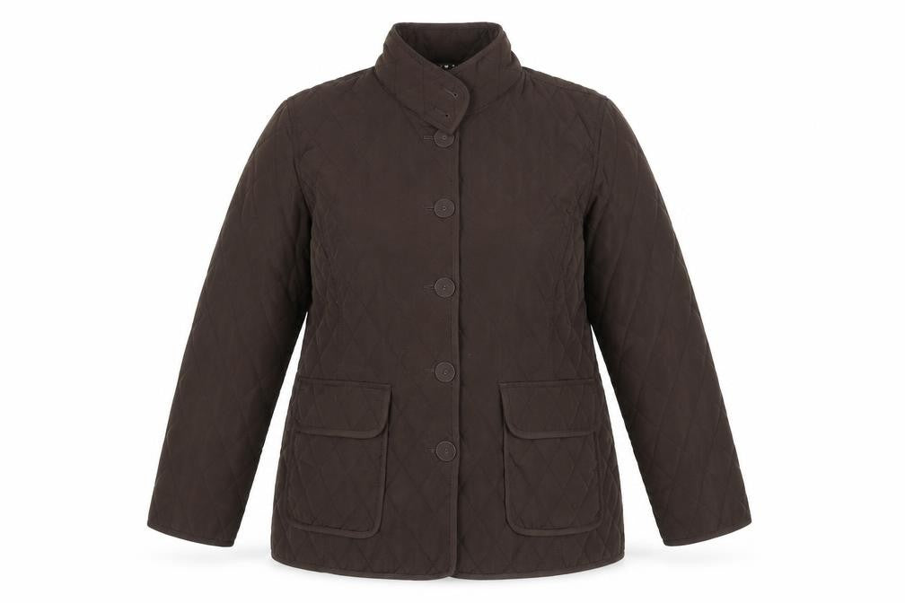 Womens UK Size 16 ALEX & CO. Brown Quilted Coat