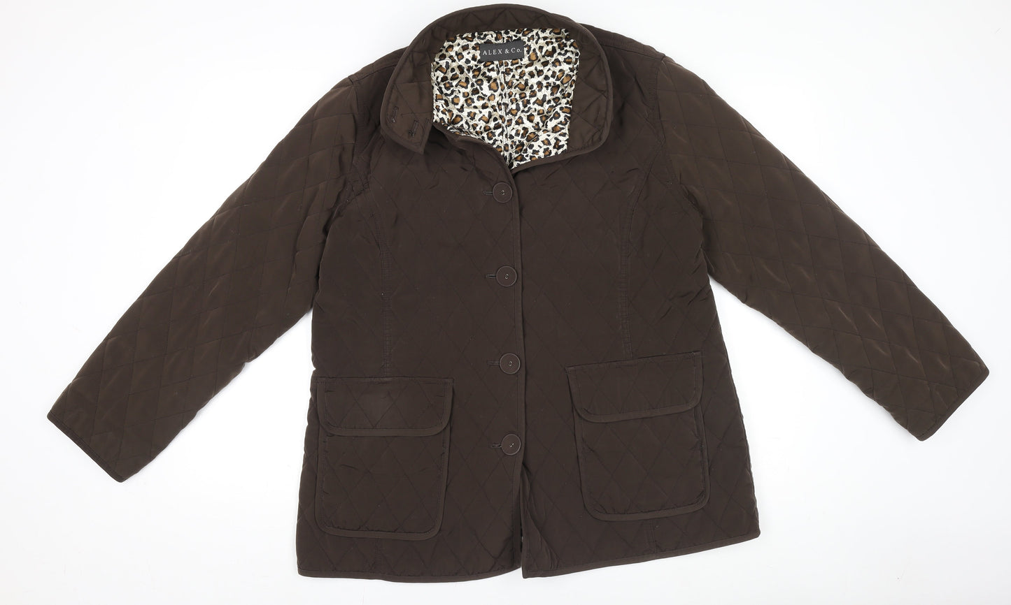 Womens UK Size 16 ALEX & CO. Brown Quilted Coat