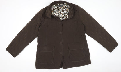 Womens UK Size 16 ALEX & CO. Brown Quilted Coat