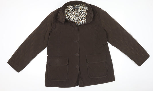 Alex & Co Womens Brown Quilted Mid-Length Jacket UK 16