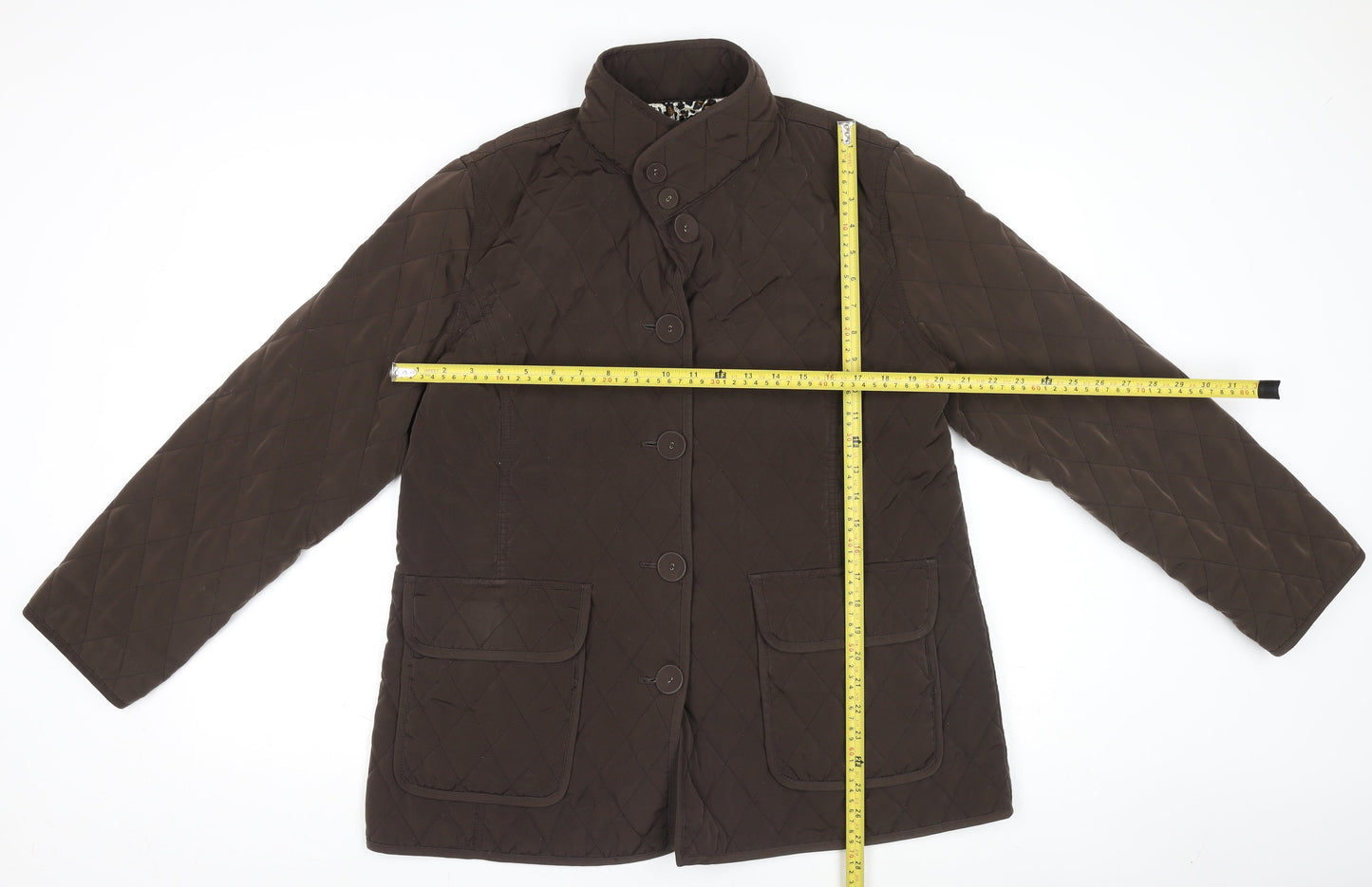 Womens UK Size 16 ALEX & CO. Brown Quilted Coat