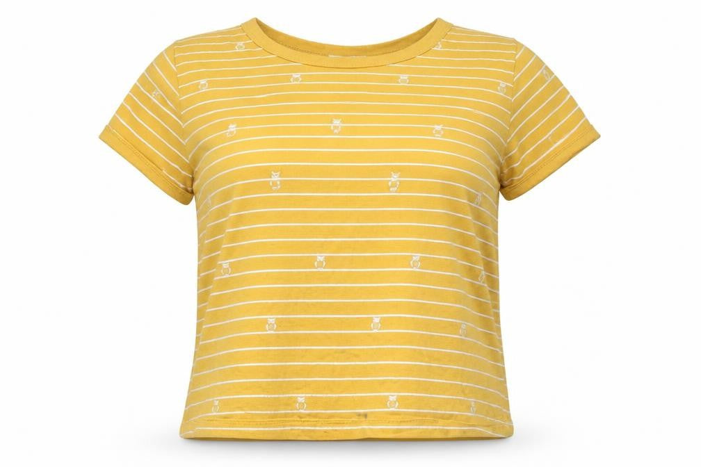 Womens UK Size M Messy Bun Just Chillin' Yellow Basic T-Shirt