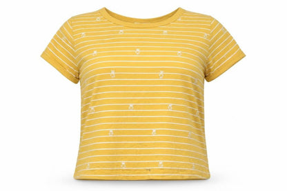 Womens UK Size M Messy Bun Just Chillin' Yellow Basic T-Shirt