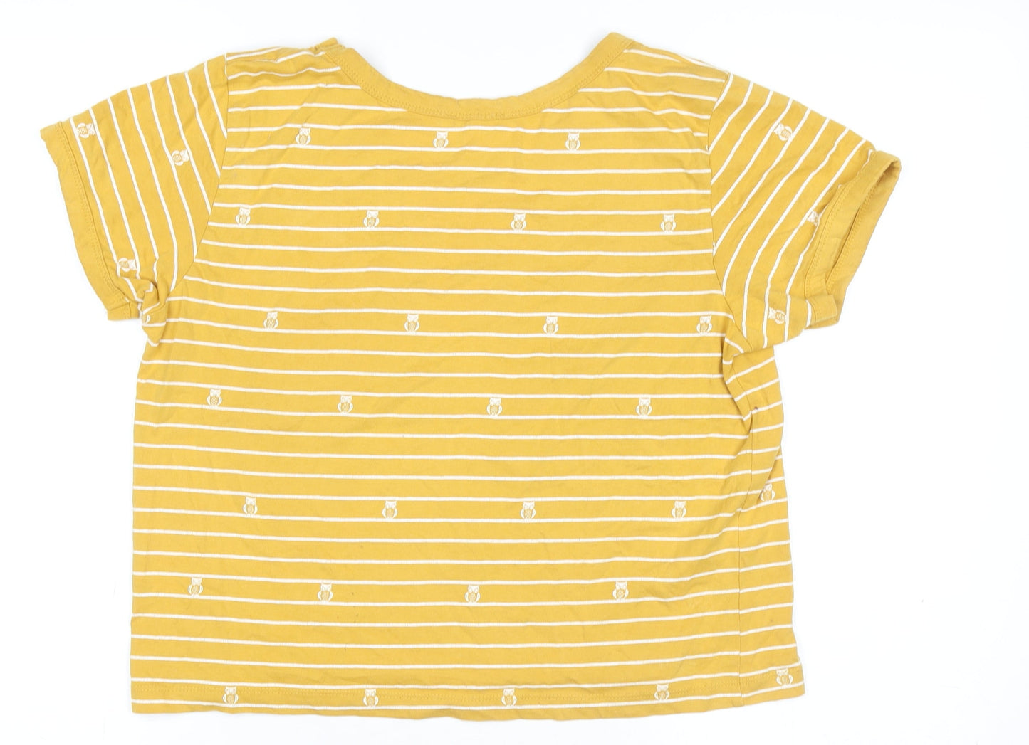 Womens UK Size M Messy Bun Just Chillin' Yellow Basic T-Shirt
