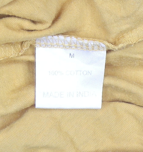 Womens UK Size M Messy Bun Just Chillin' Yellow Basic T-Shirt