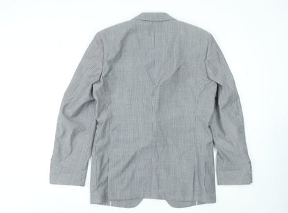 Tommy Hilfiger Men's Grey Striped Wool Blazer Jacket 48 Regular