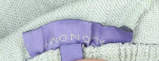 Autonomy Womens Beige Linen Elastic Waist Straight Trousers Size 12