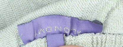 Autonomy Womens Beige Linen Elastic Waist Straight Trousers Size 12