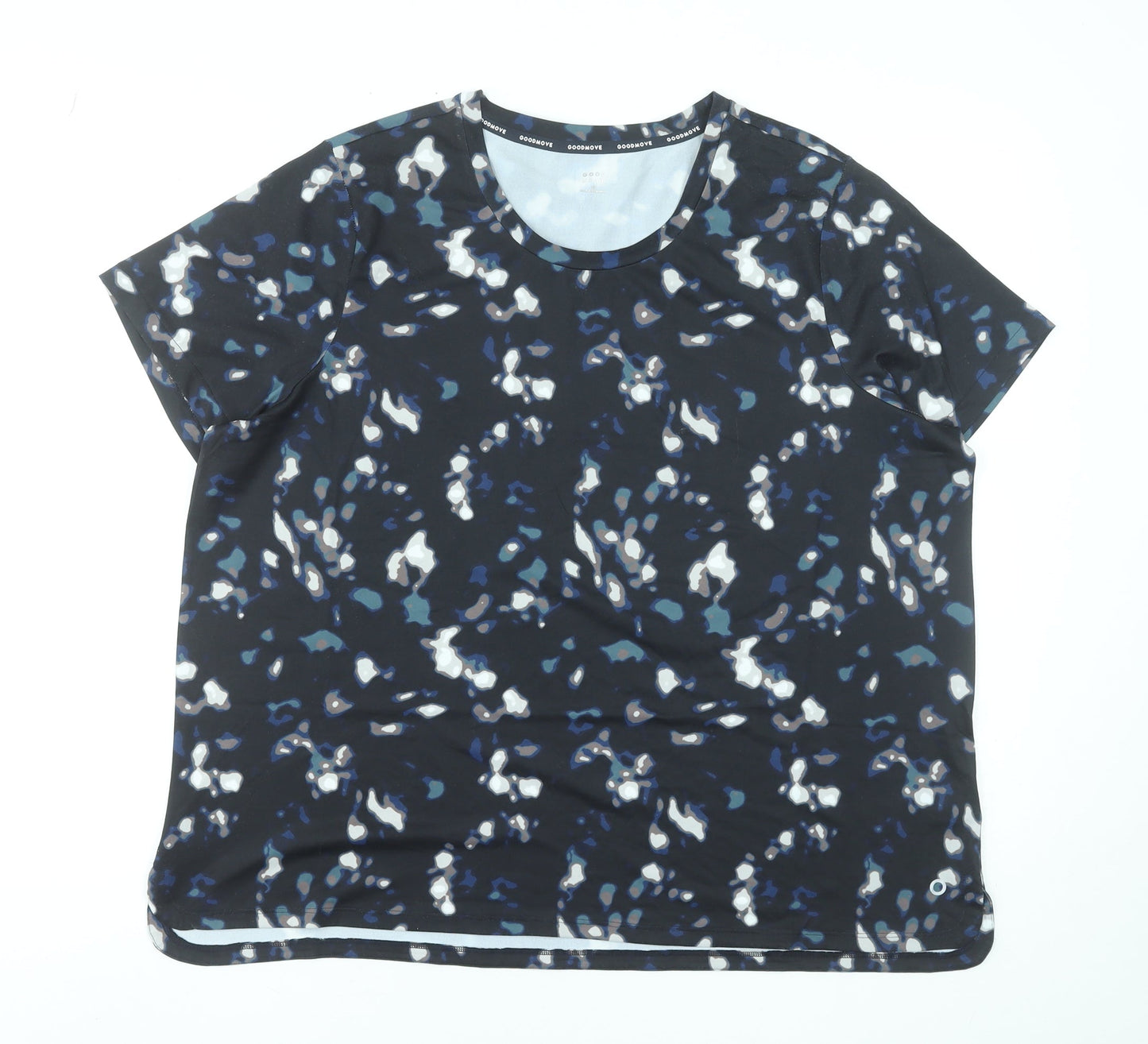 Marks and Spencer Goodmove Women's Black Abstract Print Active T-Shirt Size 22