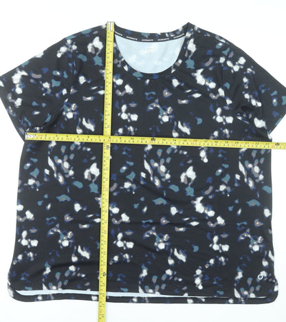 Marks and Spencer Goodmove Women's Black Abstract Print Active T-Shirt Size 22