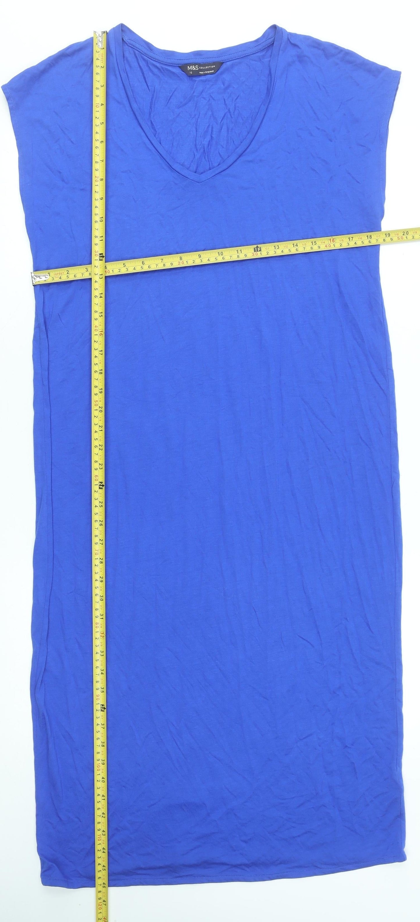 Marks and Spencer Women's Blue Size 12 Viscose T-Shirt Dress