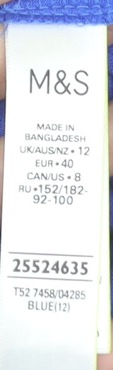 Marks and Spencer Women's Blue Size 12 Viscose T-Shirt Dress