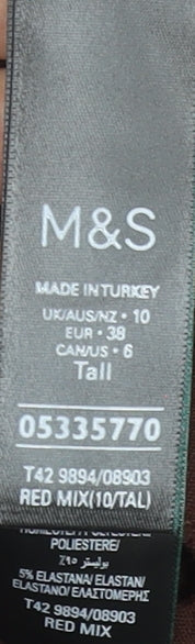 Marks and Spencer Women Brown Animal Print A-Line Dress Size 10 Tall