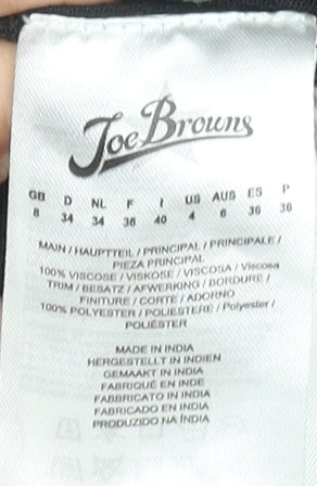 Joe Browns Women's Black Floral Bohemian Long Sleeve Blouse Size 8