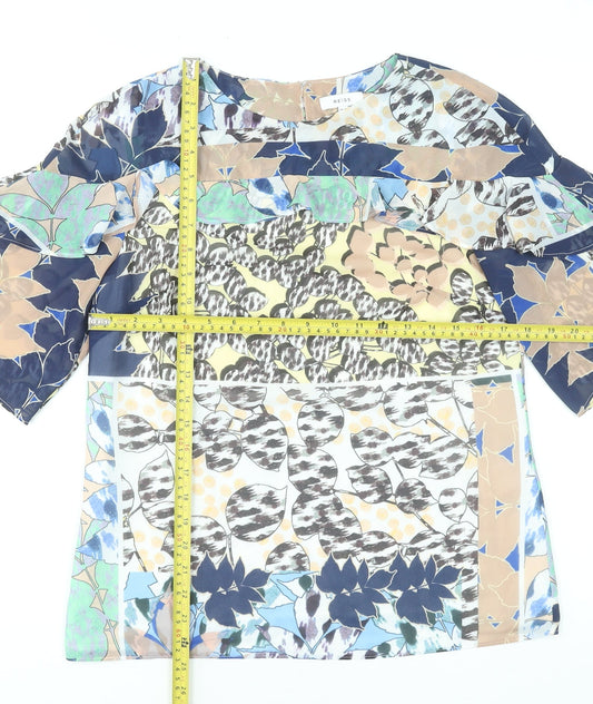Womens UK Size 10 Reiss Multicoloured Tunic Blouse