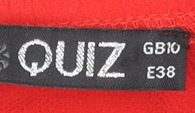 Womens UK Size 10 Quiz Red Cropped Blouse