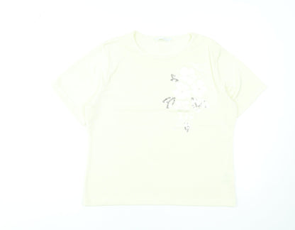 Womens UK Size 18 AMARANTO Ivory Basic T-Shirt