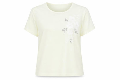 Womens UK Size 18 AMARANTO Ivory Basic T-Shirt