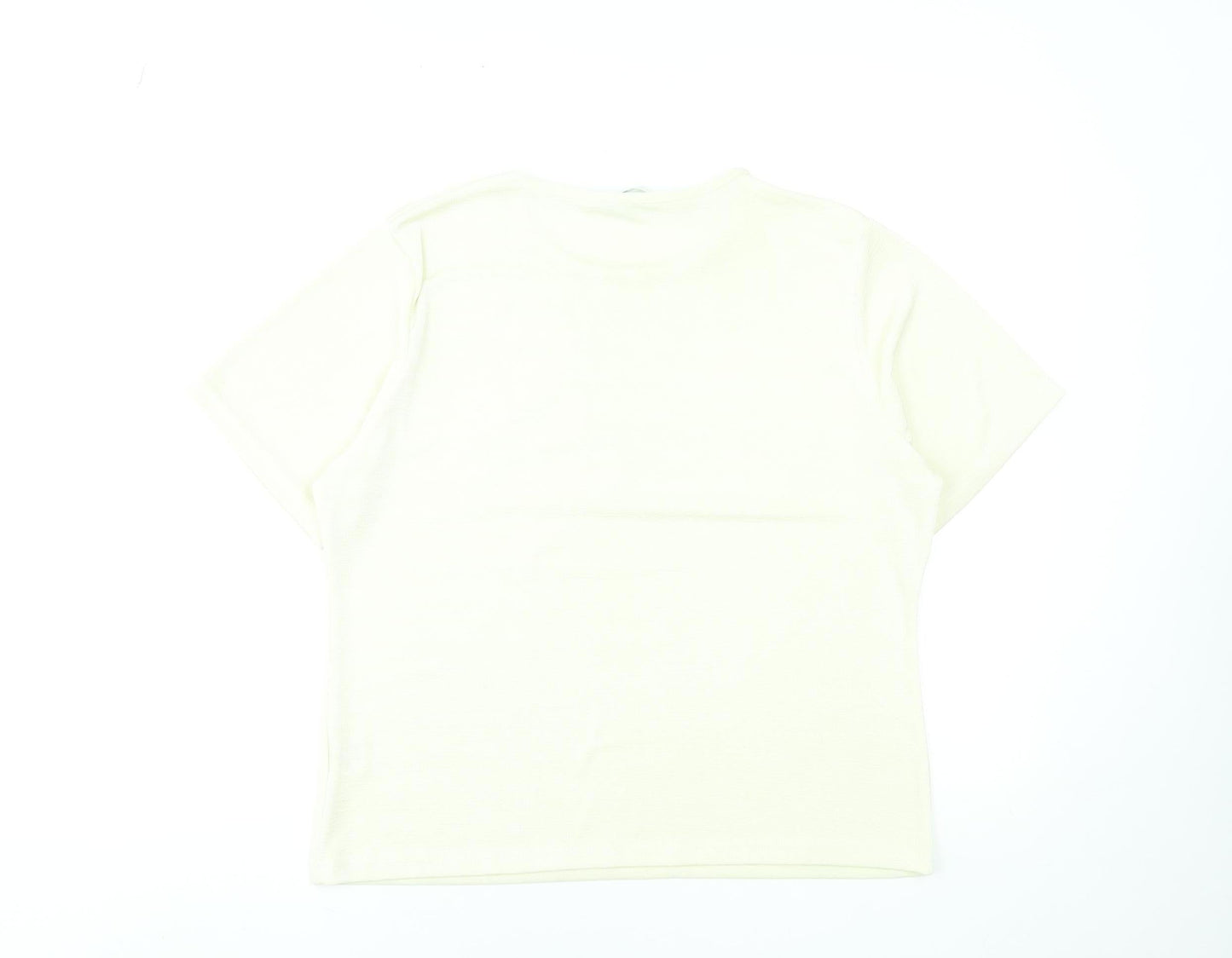 Womens UK Size 18 AMARANTO Ivory Basic T-Shirt