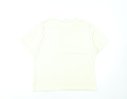 Womens UK Size 18 AMARANTO Ivory Basic T-Shirt